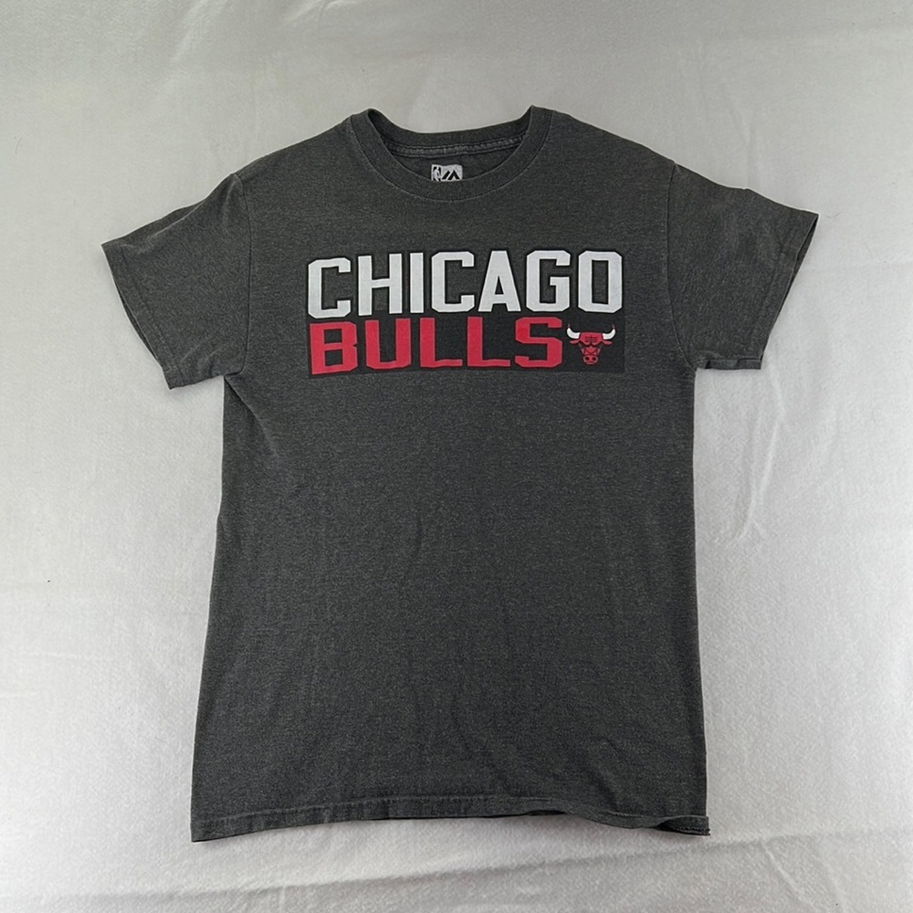 Majestic NBA Short Sleeve Shirt Chicago Bulls Derrick Rose 1 Gray Womens Size S